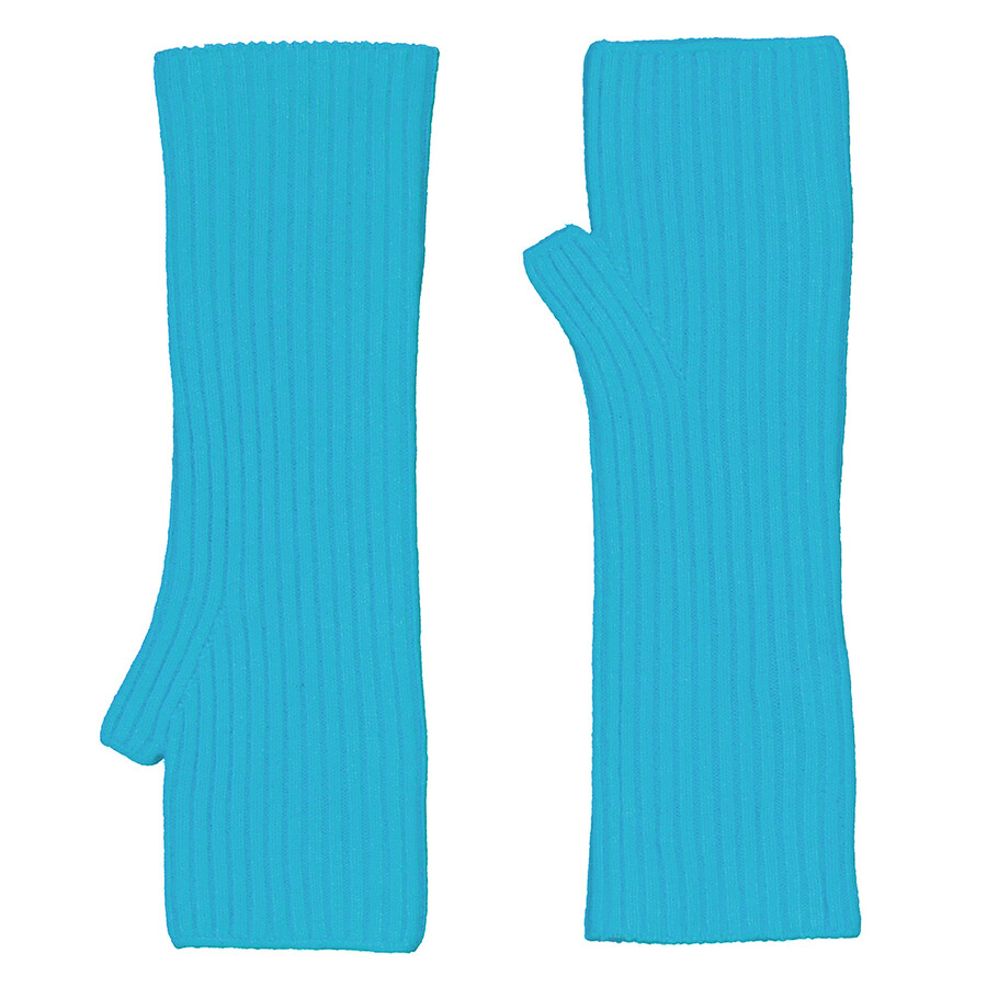 Blue Fingerless Cashmere Mittens