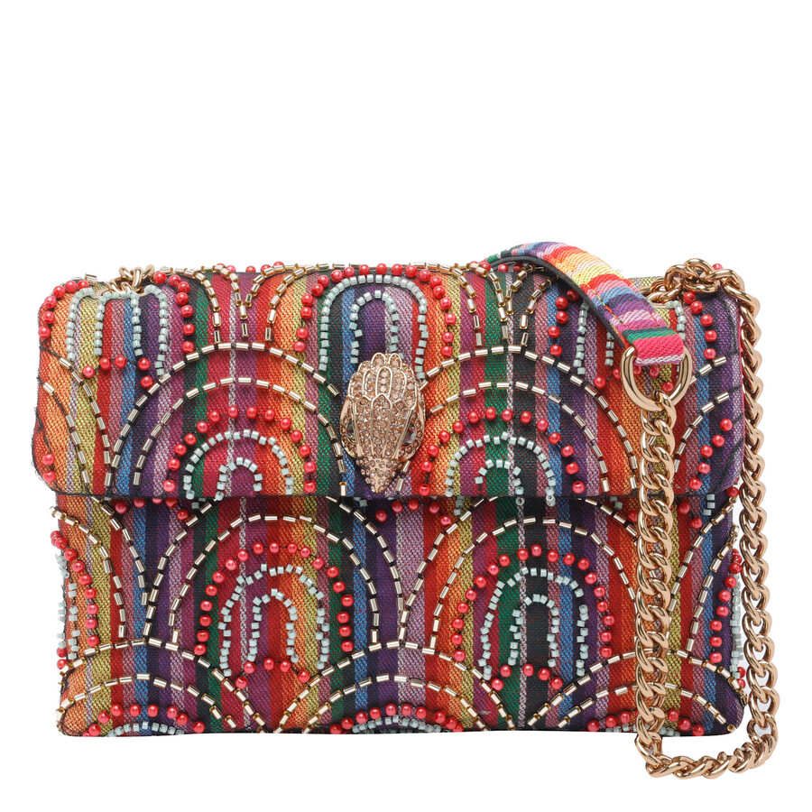 Kurt Geiger Medium Soft Kensington Rainbow Shoulder Bag In Multi