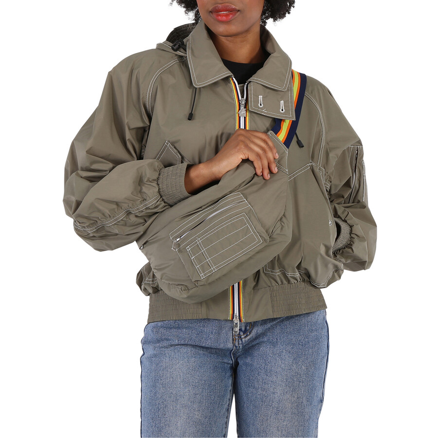Ladies Green ASA Nylon Bomber Jacket