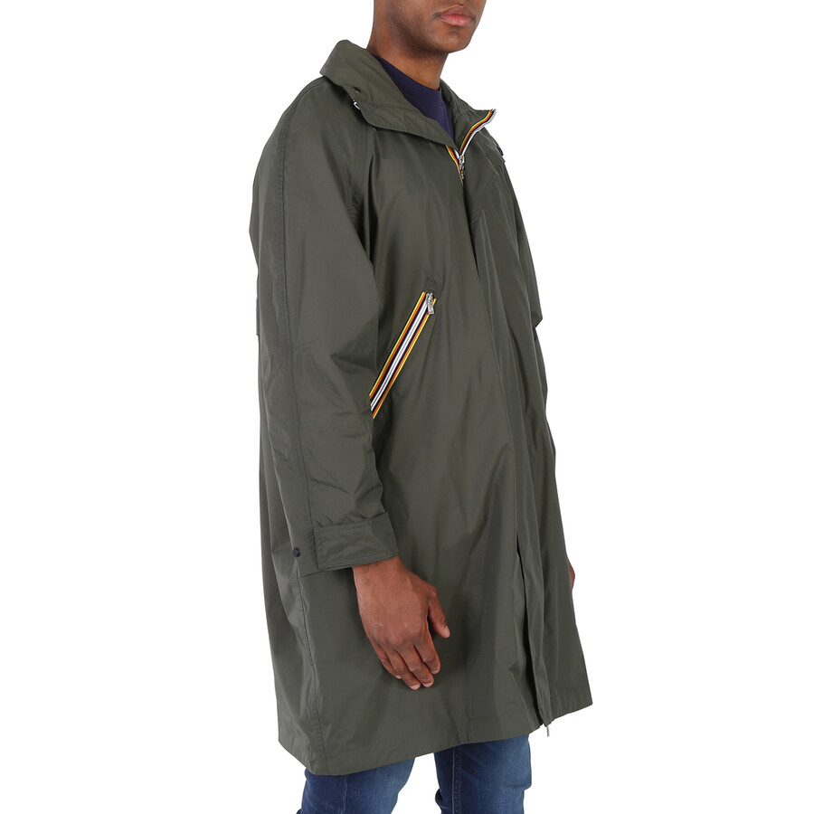 Shop Kway Men's Green Bleizou Nylon Parka With Crossbody