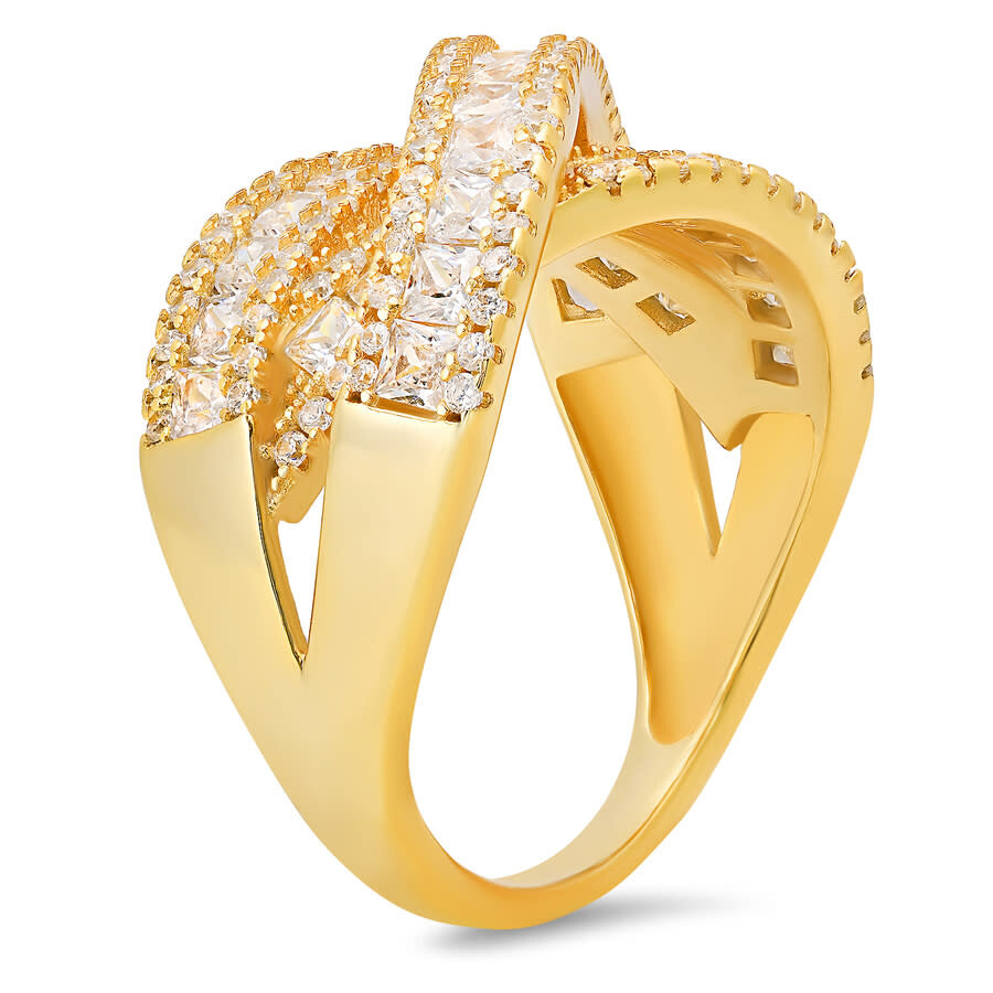 Kylie Harper 14k Gold Over Silver Crossover Highway Statement Ring