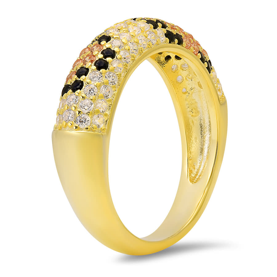 Kylie Harper 14k Gold Over Silver Leopard Skin Pave Cz Band Ring