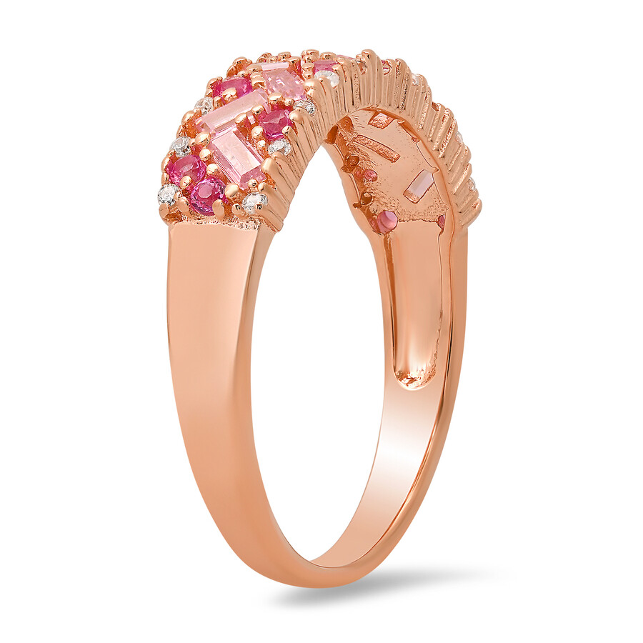 Kylie Harper 14k Rose Gold Over Silver Pink Sapphire Cz Ombre