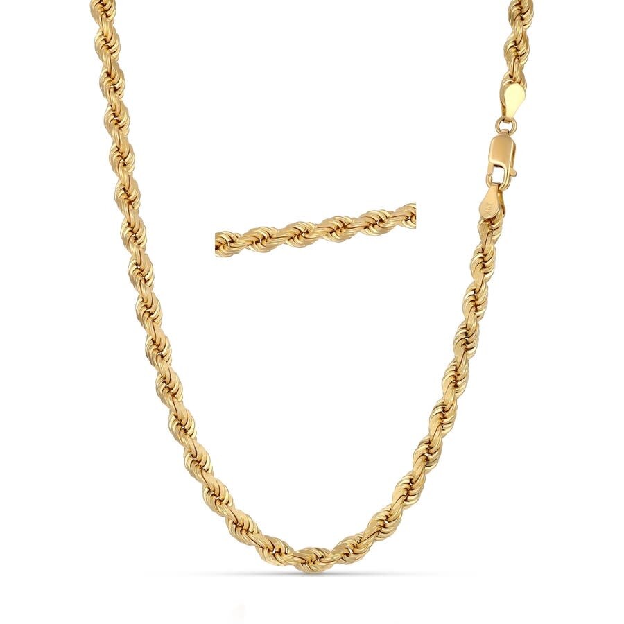 Kylie Harper Men's 14k Gold Thick/heavy 5mm Diamond-cut Rope Chain Necklace In Gold