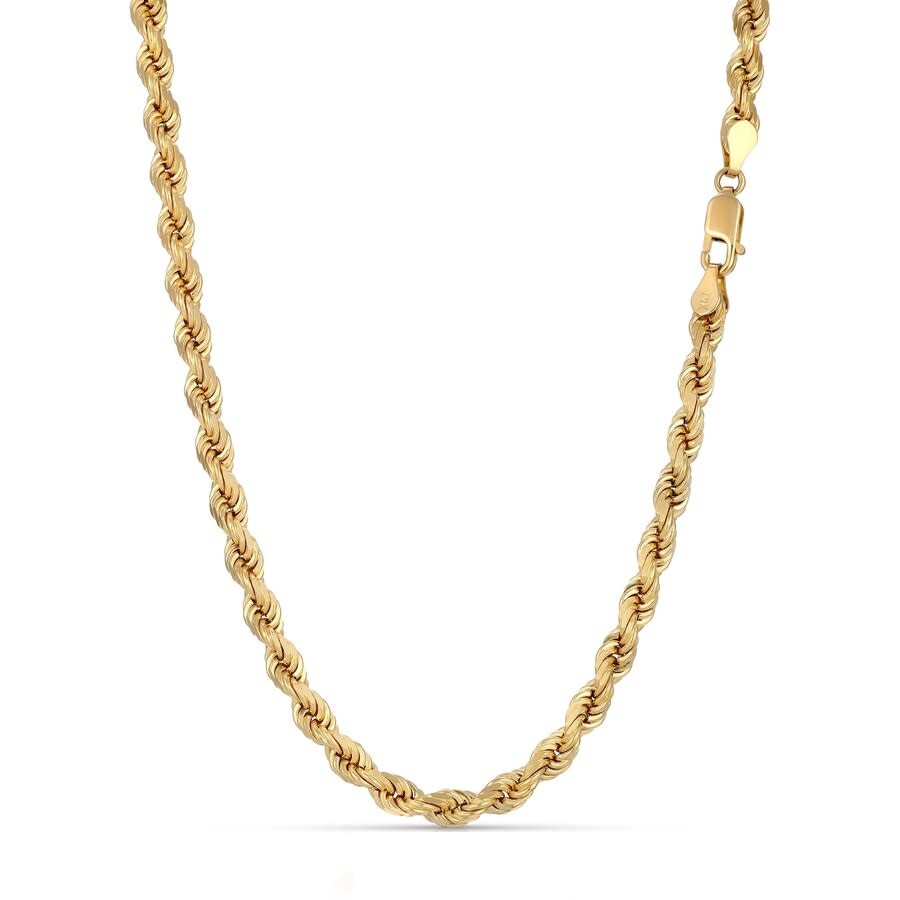 Kylie Harper Men's 14k Gold Thick/heavy 5mm Diamond-cut Rope Chain Necklace In Gold