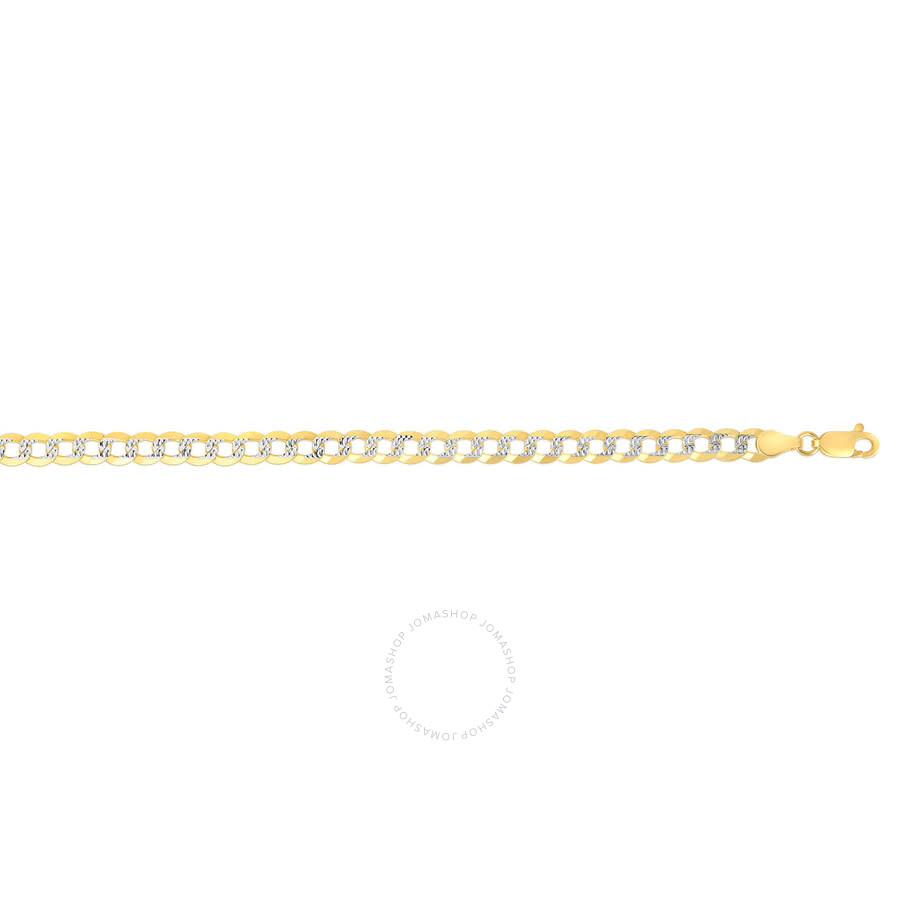 Kylie Harper Men's 14k Two-tone Gold Diamond-cut Pave Miami Cuban Curb Chain Bracelet In Multi