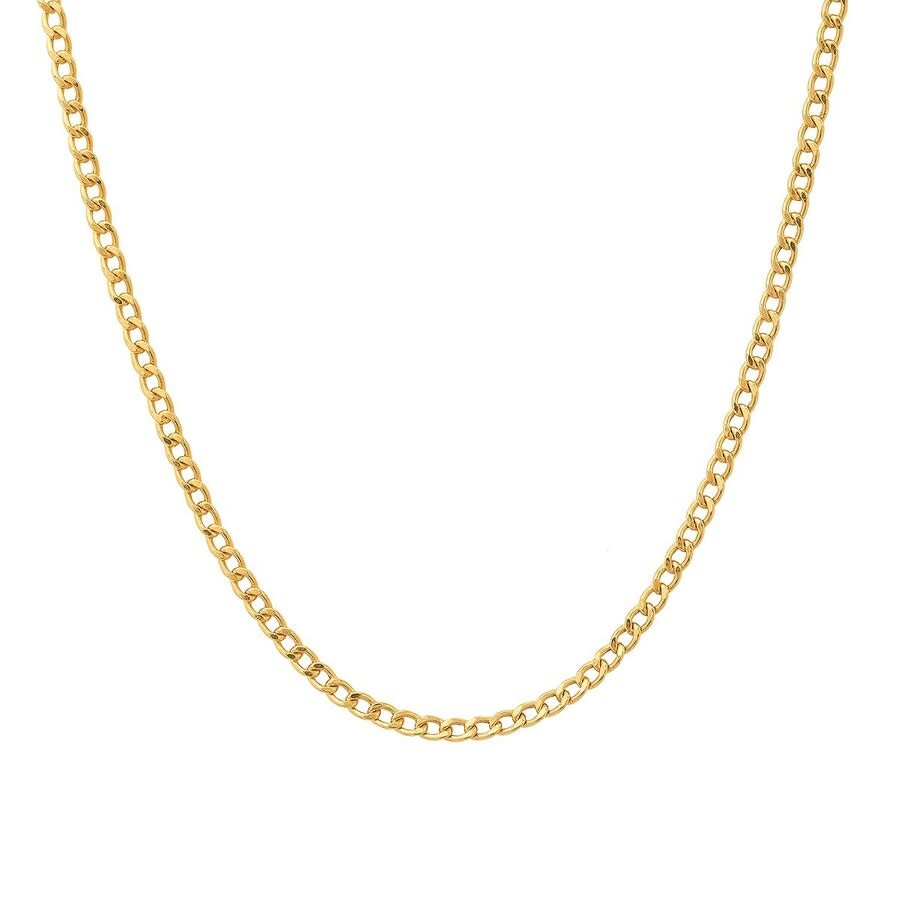 Shop Kylie Harper Men's 14k Yellow Gold 2.25mm Miami Cuban Curb Link Chain Necklace