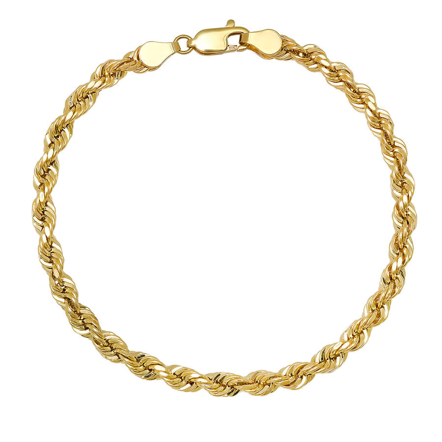 Kylie Harper Men's Thick 14k Gold 4.5mm Diamond-cut Rope Chain Bracelet In Yellow