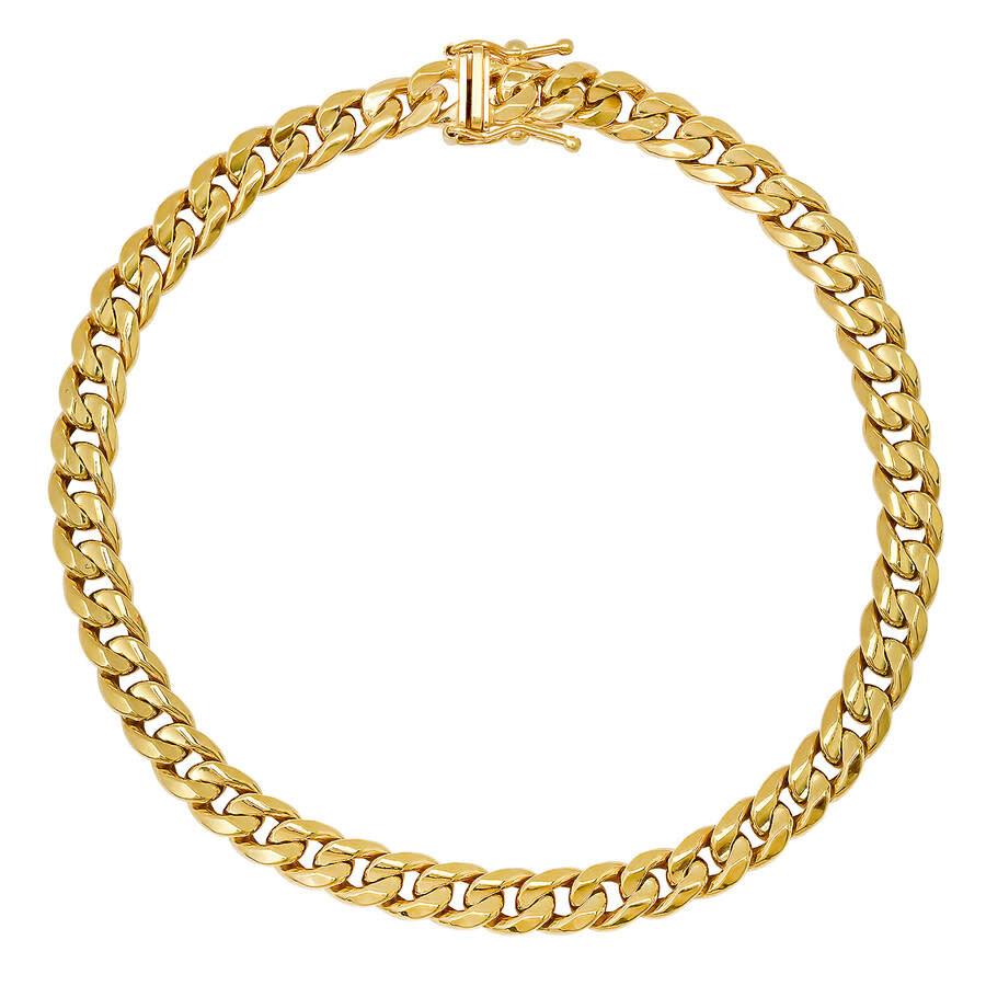 Kylie Harper Men's Thick 14k Gold 5.5mm Miami Cuban Curb Link Bracelet With Box Clasp In Yellow