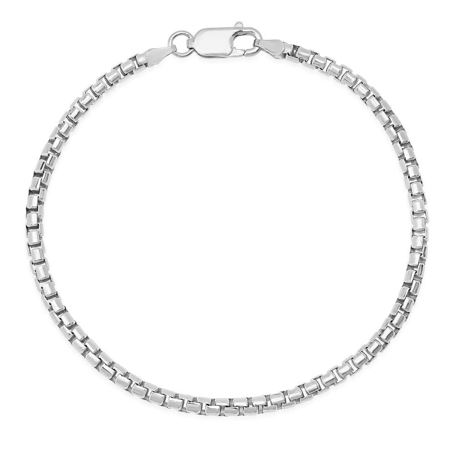 Kylie Harper Men's Thick 8.5" Italian Sterling Silver Round Box Chain Bracelet