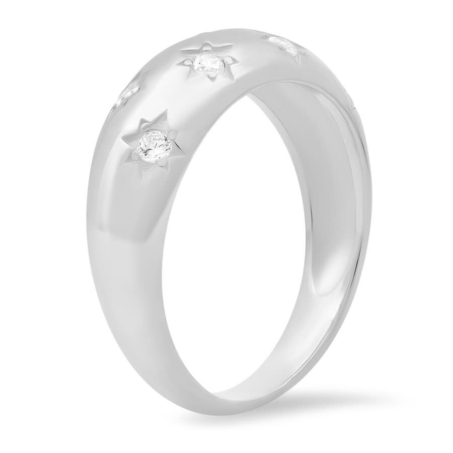 Kylie Harper Sterling Silver Celestial Dome Ring In Silver Tone