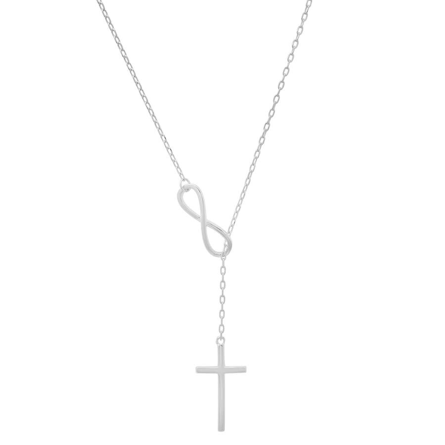 KYLIE HARPER KYLIE HARPER STERLING SILVER INFINITY CROSS LARIAT Y NECKLACE