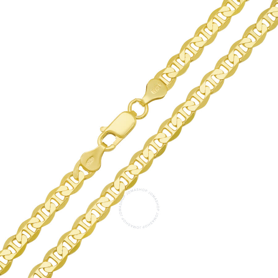 Shop Kylie Harper Thick/heavy Men's Italian 14k Gold Over Silver Mariner Chain - 22"-24" In Gold-tone