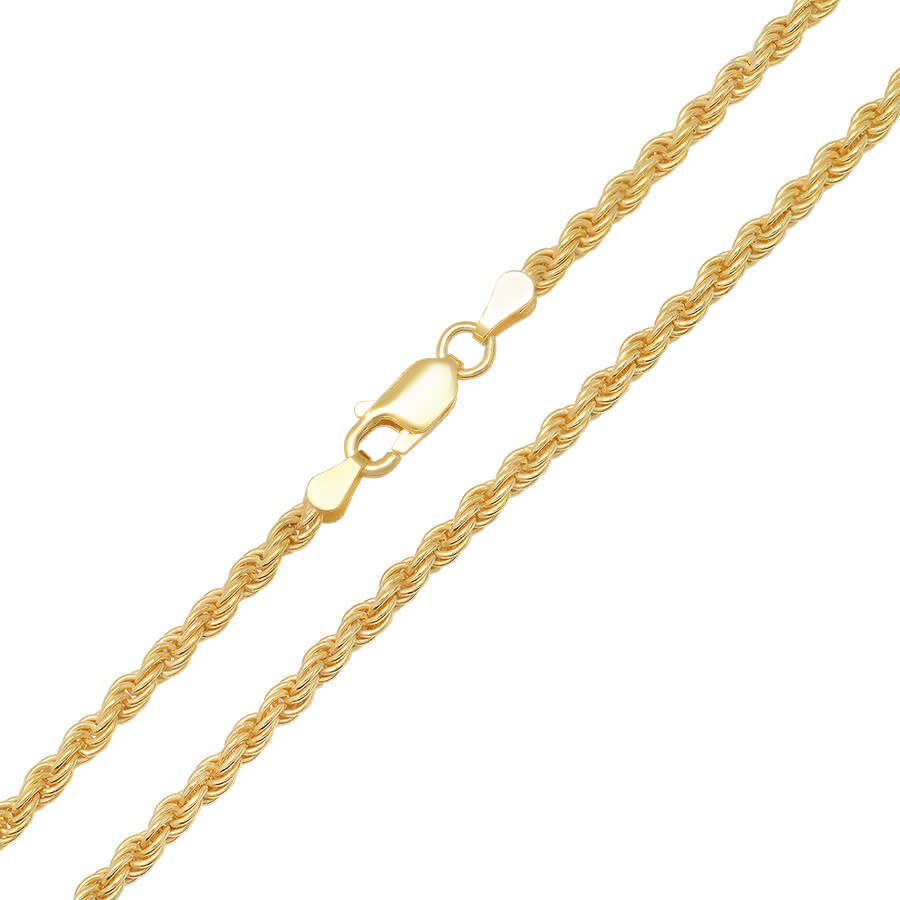 KYLIE HARPER KYLIE HARPER THICK/HEAVY MEN'S ITALIAN 14K GOLD OVER SILVER ROPE CHAIN - 22"-30"