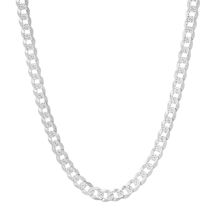 Kylie Harper Thick/heavy Men's Italian Silver Diamond-cut Pave Miami Cuban Curb Chain Necklace - 22" In Silver Tone