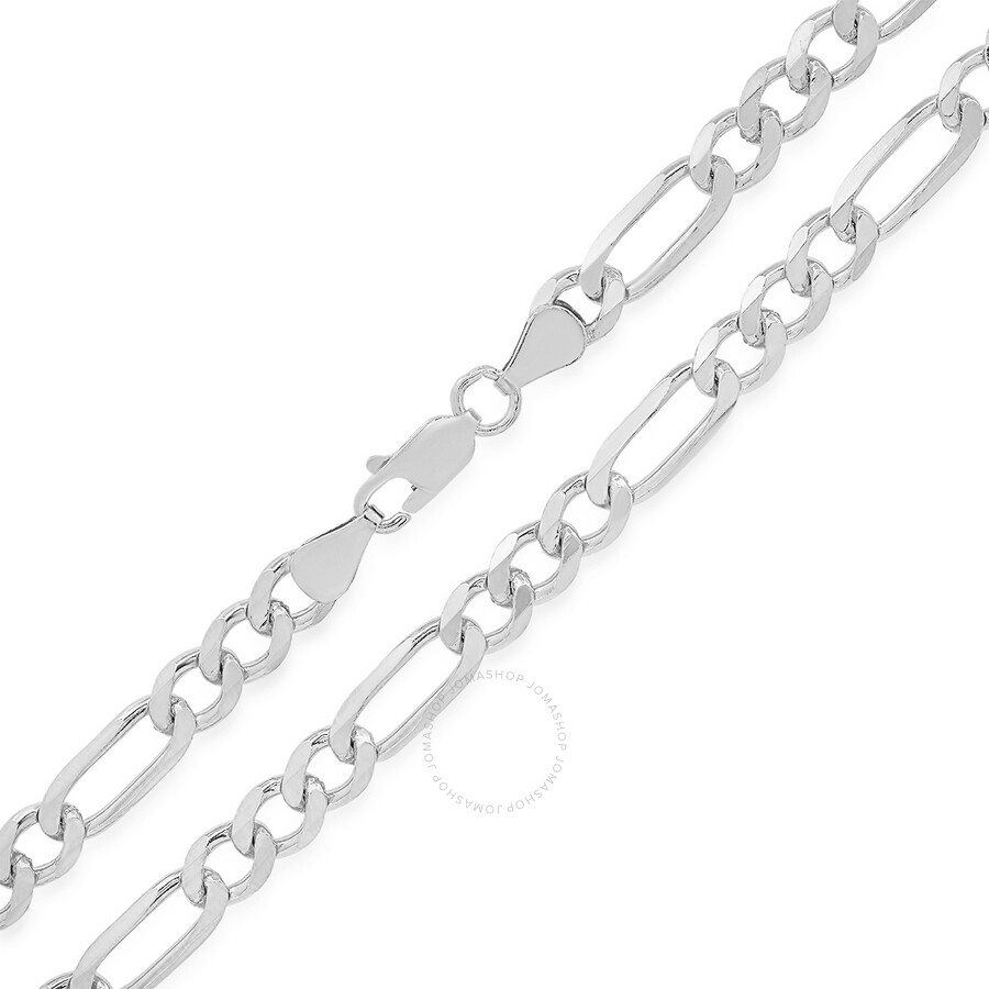 Kylie Harper Thick/heavy Men's Italian Silver Figaro Chain - 22"-24" In Silver-tone
