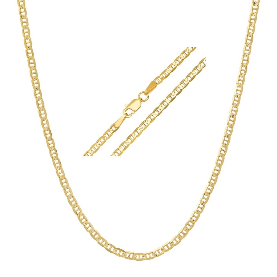 Kylie Harper Unisex 14k Solid Yellow Gold 2.25mm Gucci / Mariner Link Chain Necklace - 18"-24" In Yellow
