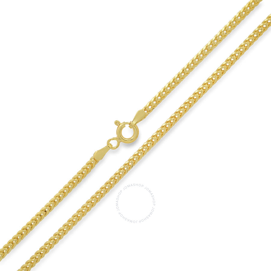 Kylie Harper Unisex Italian 14k Gold Over Silver Box Franco Chain - 18"-24" In Gold-tone