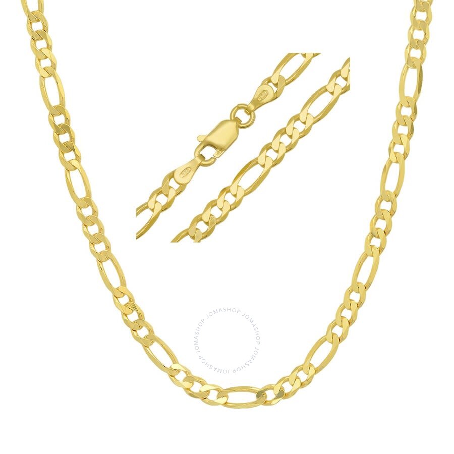 Shop Kylie Harper Unisex Italian 14k Gold Over Silver Figaro Chain - 20"-24" In Gold-tone