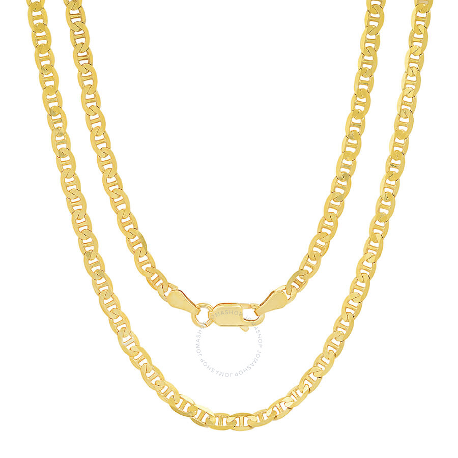 Kylie Harper Unisex Italian 14k Gold Over Silver Mariner Chain - 18"-24" In Gold-tone