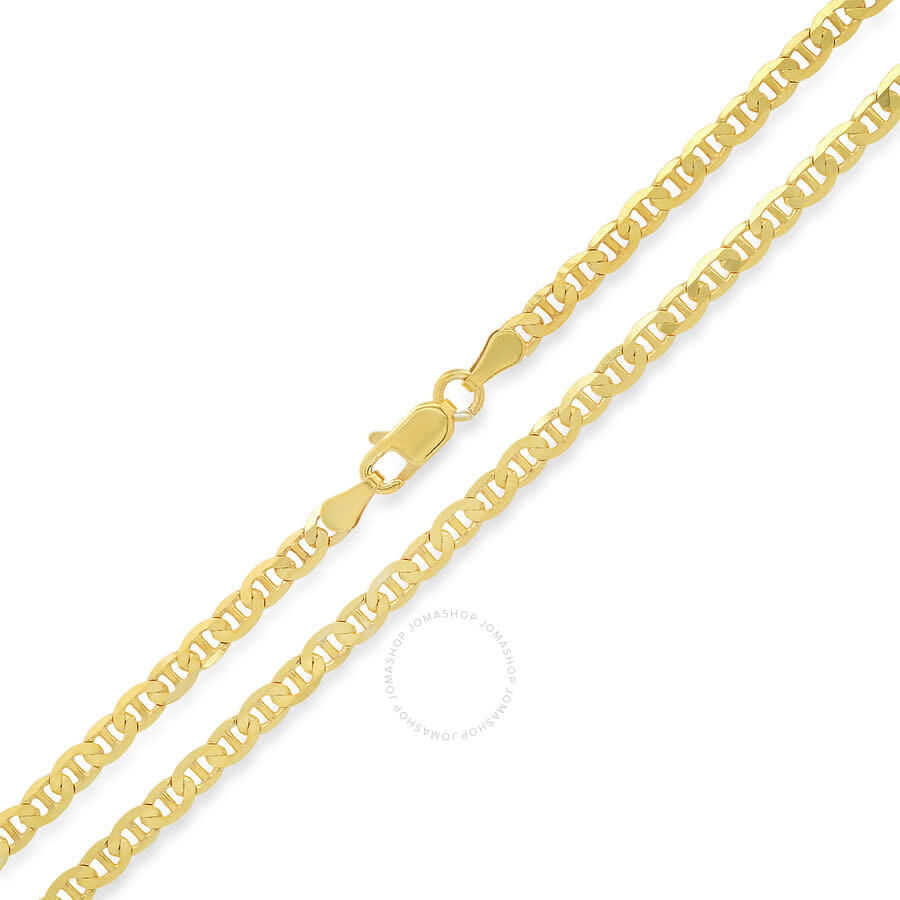 Kylie Harper Unisex Italian 14k Gold Over Silver Mariner Chain - 18"-24" In Gold-tone