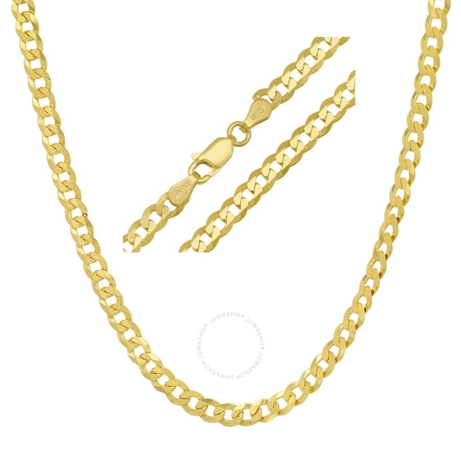 Shop Kylie Harper Unisex Italian 14k Gold Over Silver Miami Cuban Curb Chain - 18"-24" In Gold-tone