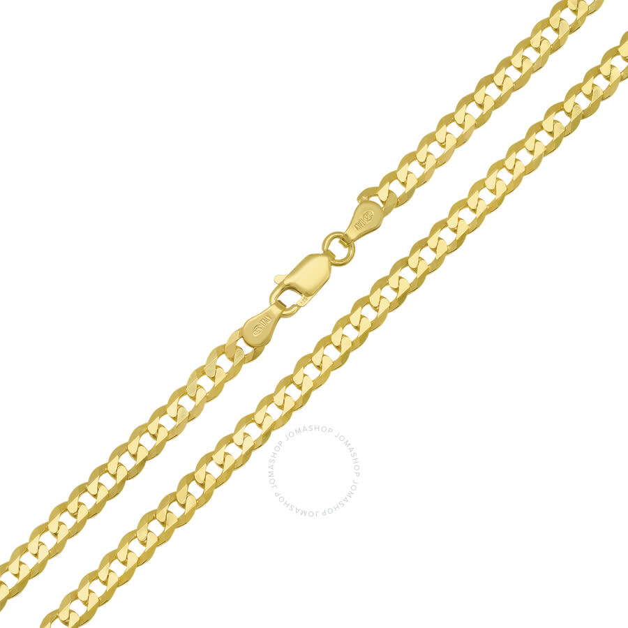 Kylie Harper Unisex Italian 14k Gold Over Silver Miami Cuban Curb Chain - 18"-24" In Gold-tone