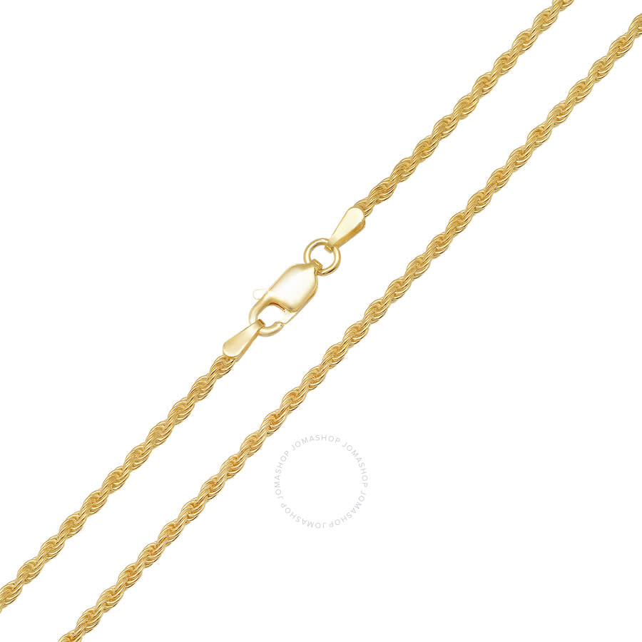 Kylie Harper Unisex Italian 14k Gold Over Silver Rope Chain - 18"-30" In Gold-tone