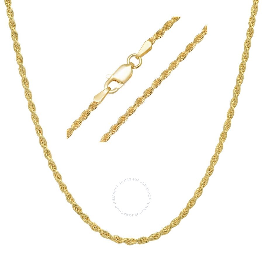 Shop Kylie Harper Unisex Italian 14k Gold Over Silver Rope Chain - 18"-30" In Gold-tone