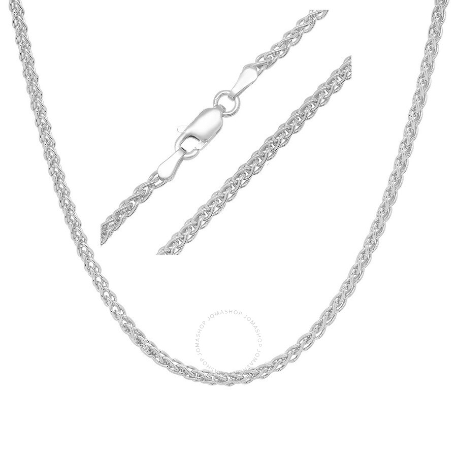 Shop Kylie Harper Unisex Italian Sterling Silver Foxtail Wheat Chain - 18"-24" In Silver-tone