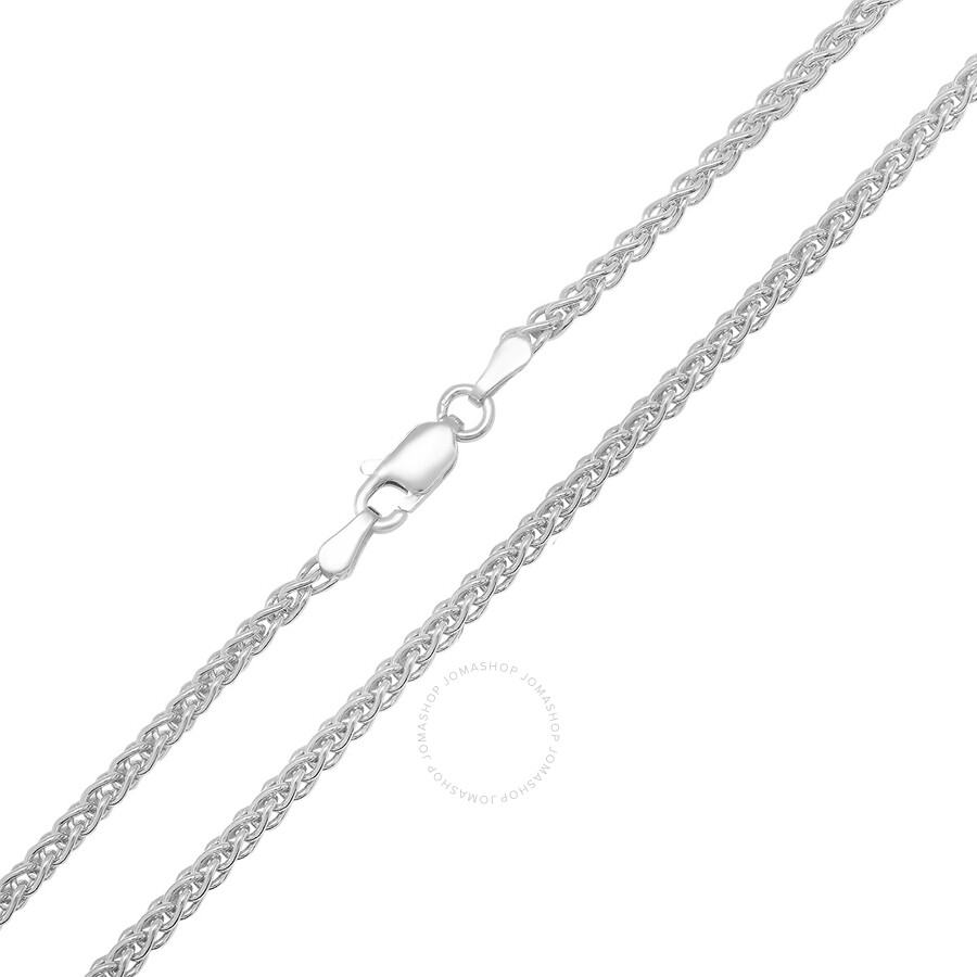 Kylie Harper Unisex Italian Sterling Silver Foxtail Wheat Chain - 18"-24" In Silver-tone