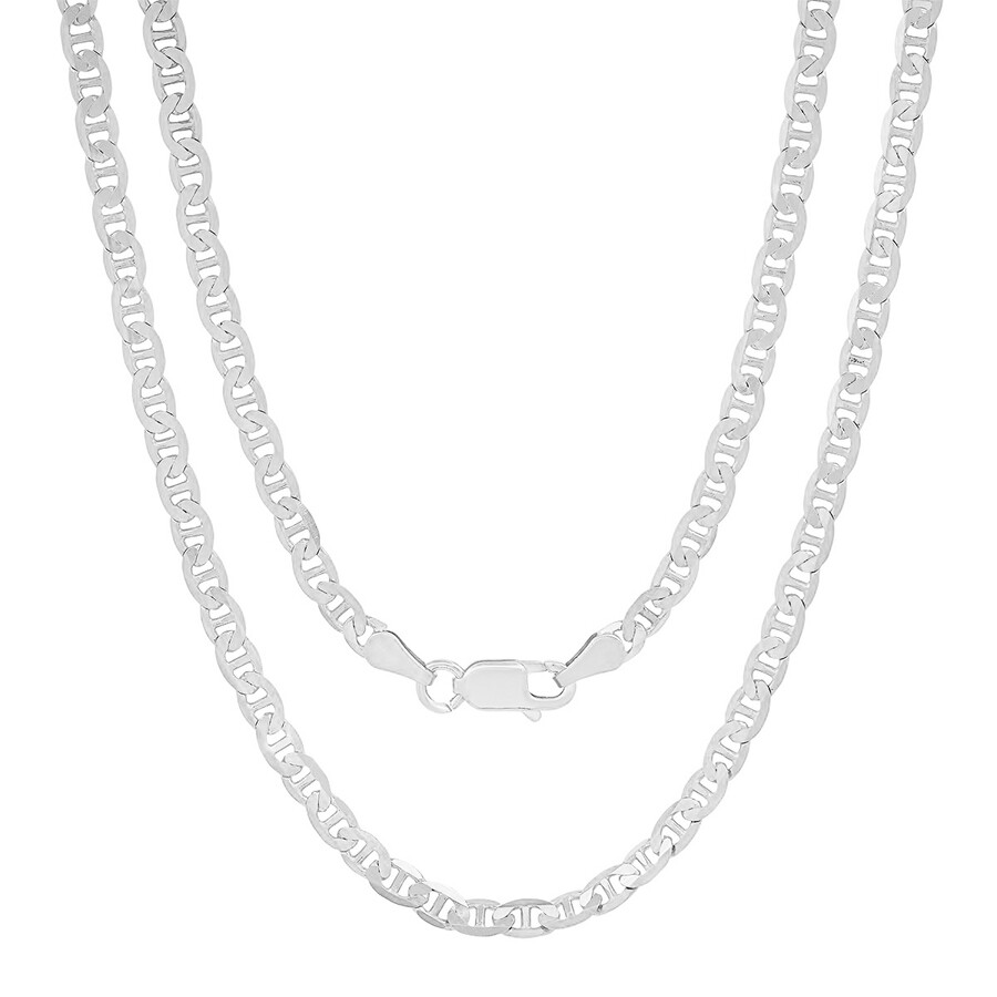 Shop Kylie Harper Unisex Italian Sterling Silver Mariner Chain - 18"-24" In Silver-tone