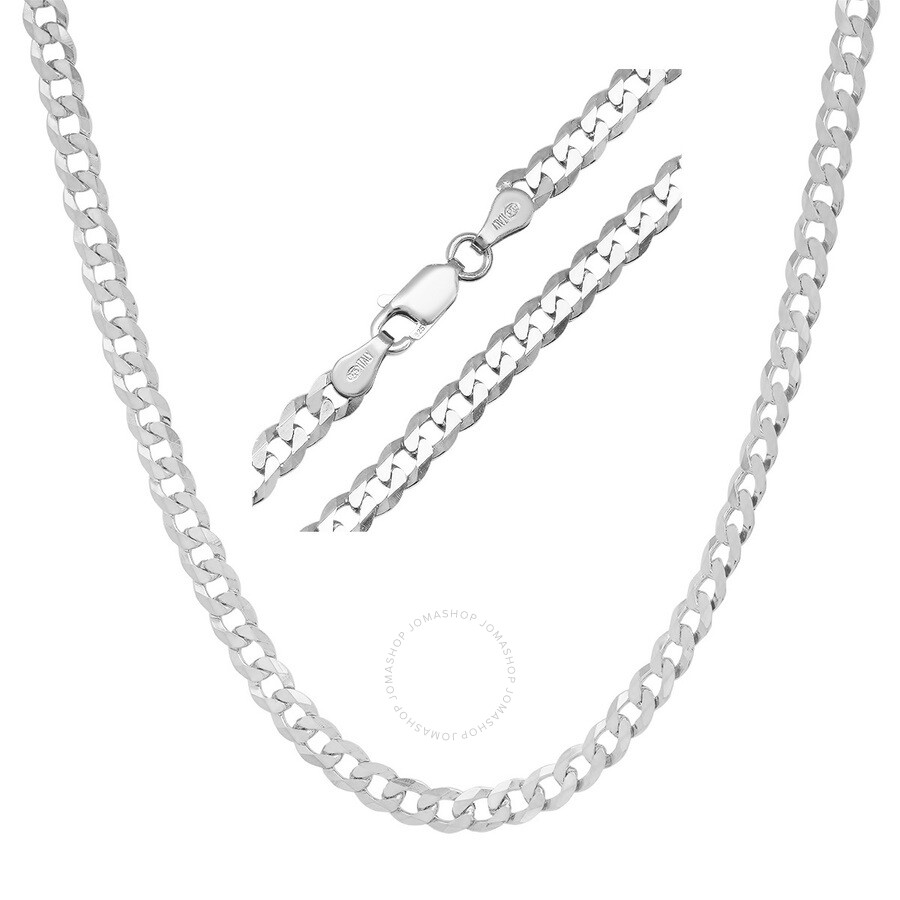 Shop Kylie Harper Unisex Italian Sterling Silver Miami Cuban Curb Chain - 18"-24" In Silver-tone