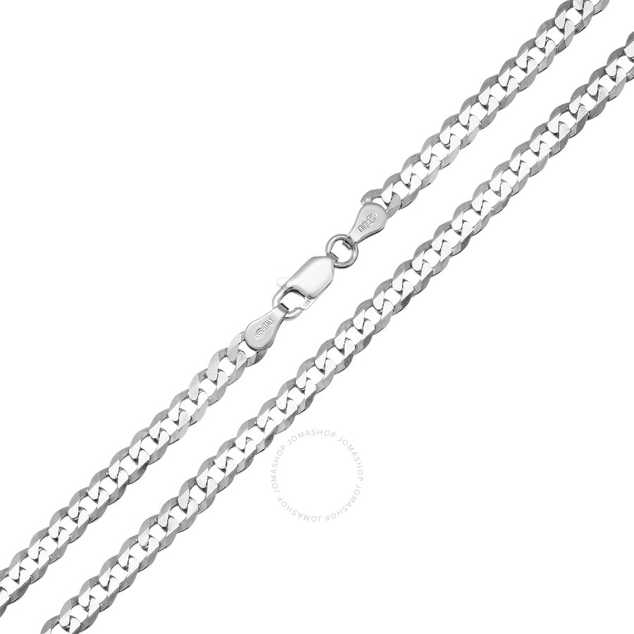 Kylie Harper Unisex Italian Sterling Silver Miami Cuban Curb Chain - 18"-24" In Silver-tone