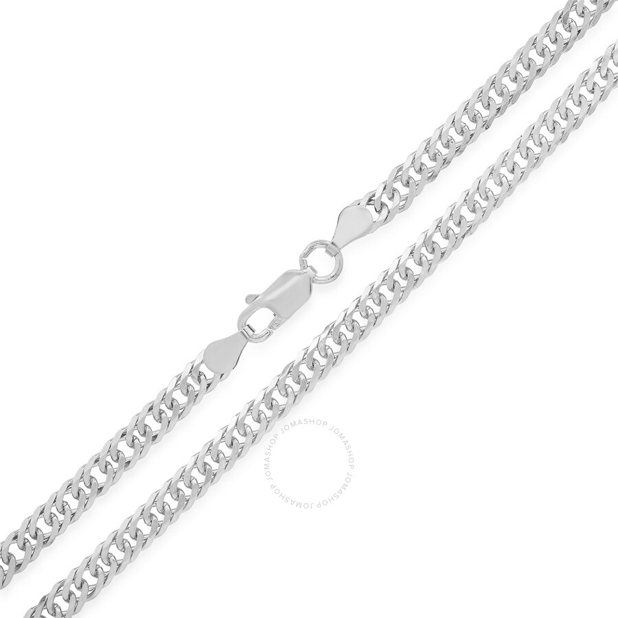 Kylie Harper Unisex Italian Sterling Silver Miami Cuban Double Curb Chain - 22"-24" In Silver-tone