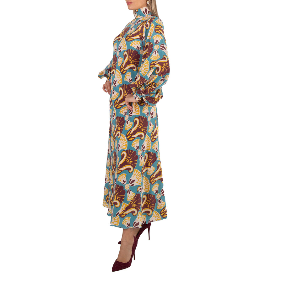 La Doublej La Double J Woman Maxi Dress Pastel Blue Size M Silk