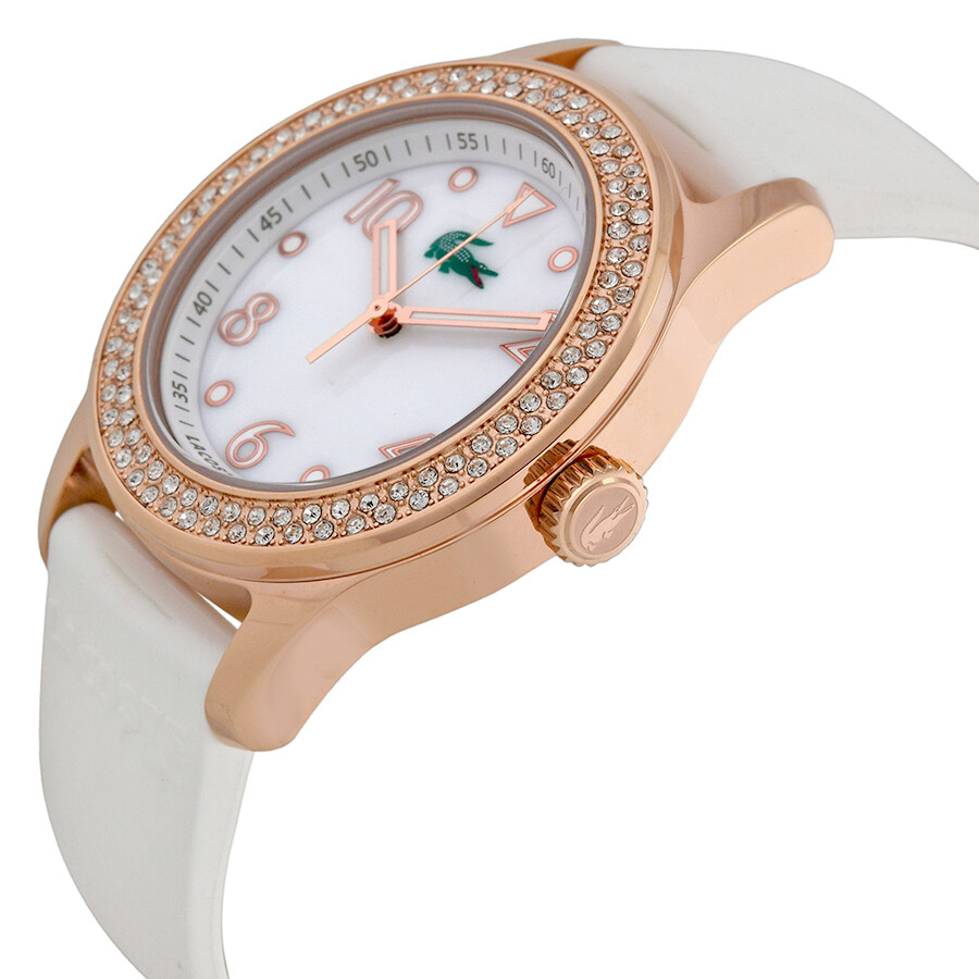 Lacoste Advantage Mother of Pearl Dial Silicone Strap Ladies Watch