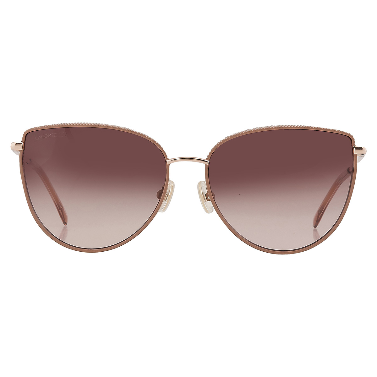 Lacoste L 12 12 662 Peach Textured Petit Pique Cat Eye Sunglasses Brown Gradient Lacoste Cat Eye Sunglasses for Women for sale | eBay main image 3
