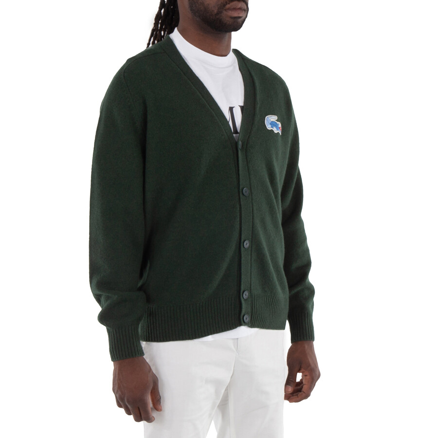 Lacoste Crocodile-emblem Wool Cardigan