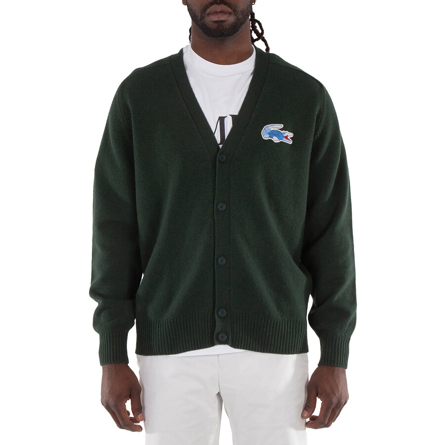 Lacoste Crocodile-emblem Wool Cardigan