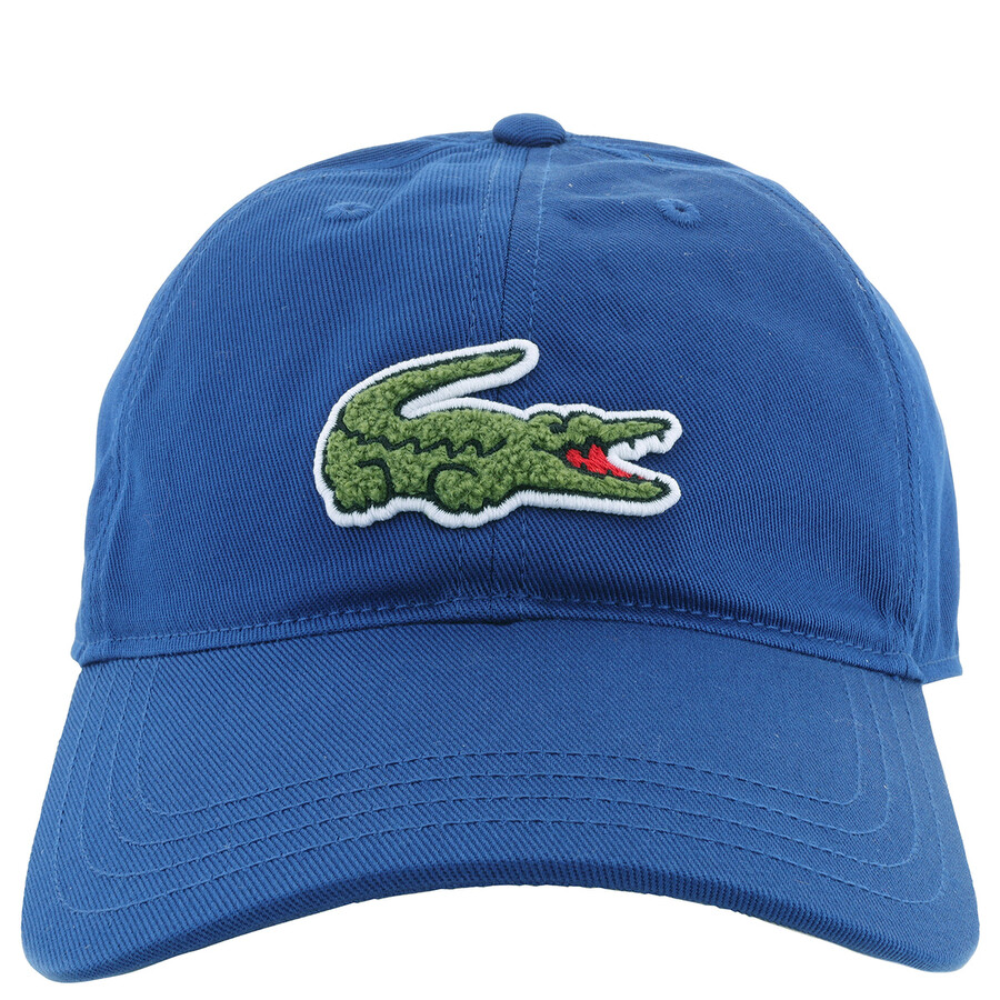 Lacoste Crocodile-patch Cotton Cap In Blue