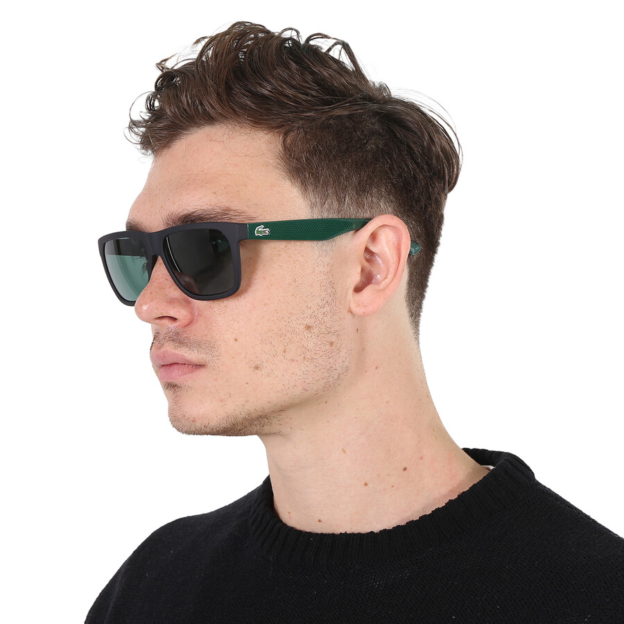 Lacoste Dark Grey Square Unisex Sunglasses L732s 004 56 In Dark / Grey