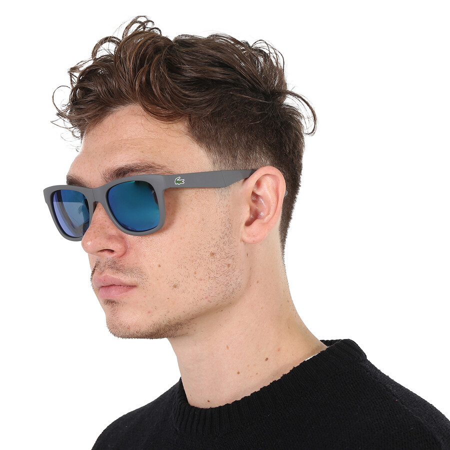 Lacoste Green Rectangular Unisex Sunglasses L778s 035 52 In Green / Grey