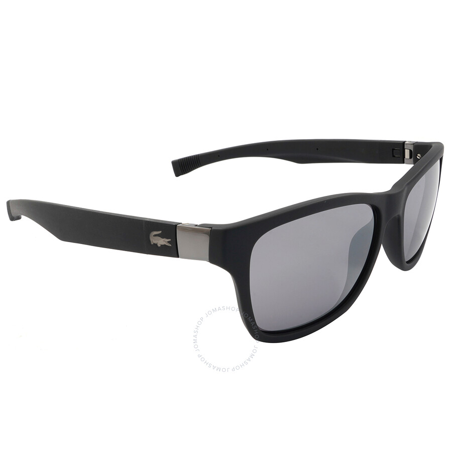 Shop Lacoste Grey Square Unisex Sunglasses L737s 002 55 In Black / Grey