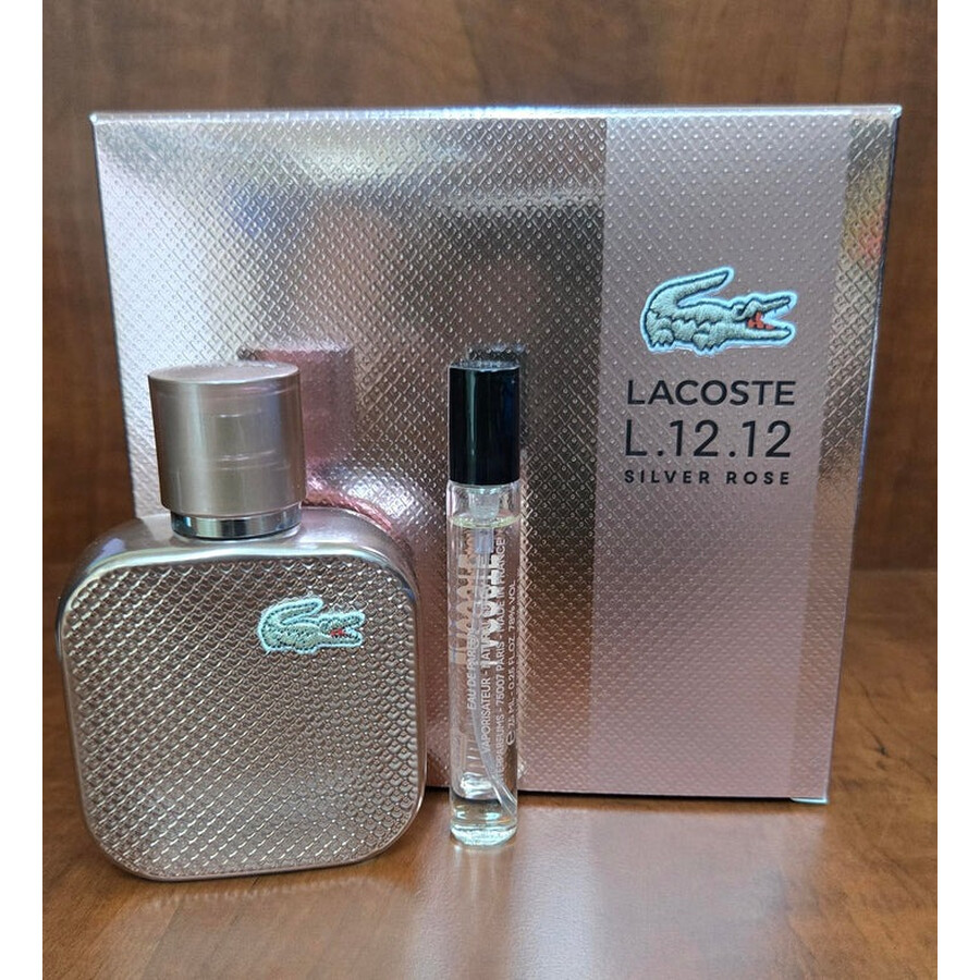 Lacoste Ladies L.12.12 Silver Rose Gift Set Fragrances 3386460166904 In Transparent