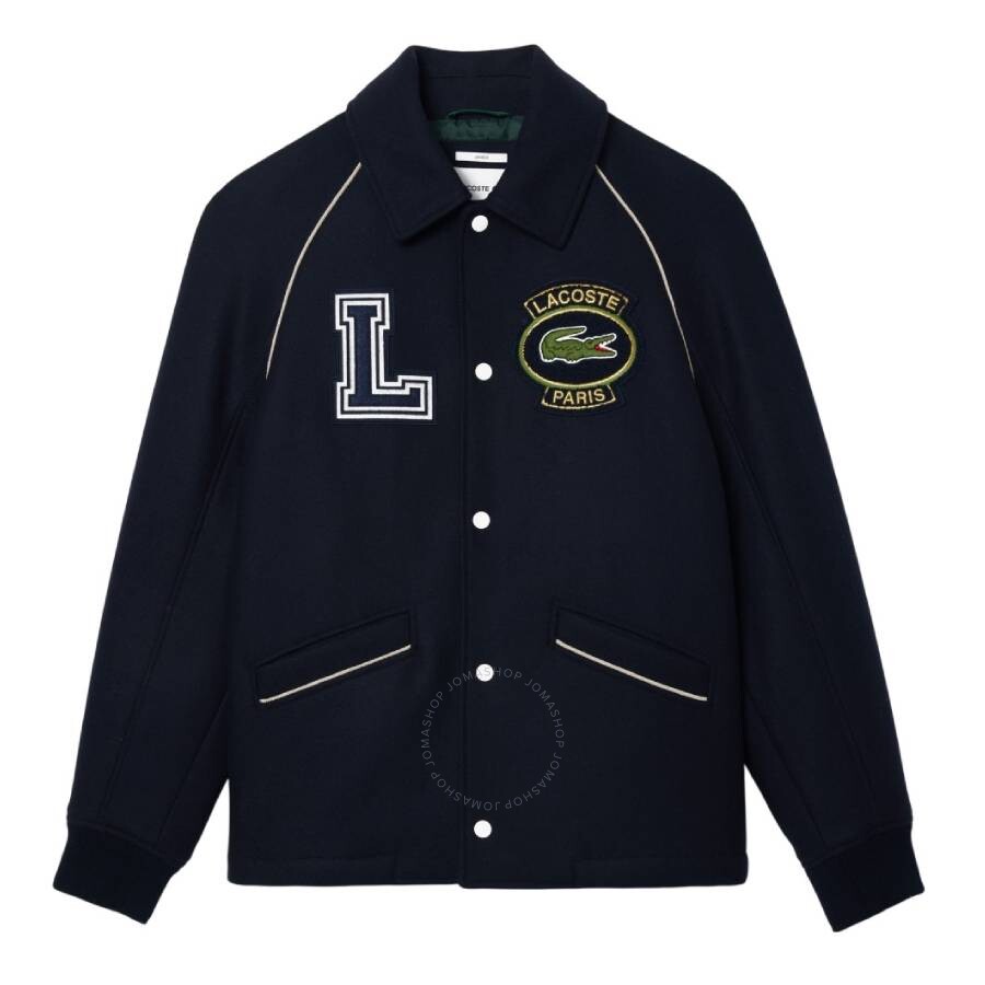 Lacoste Paris Wool-blend Blouson Jacket In Black