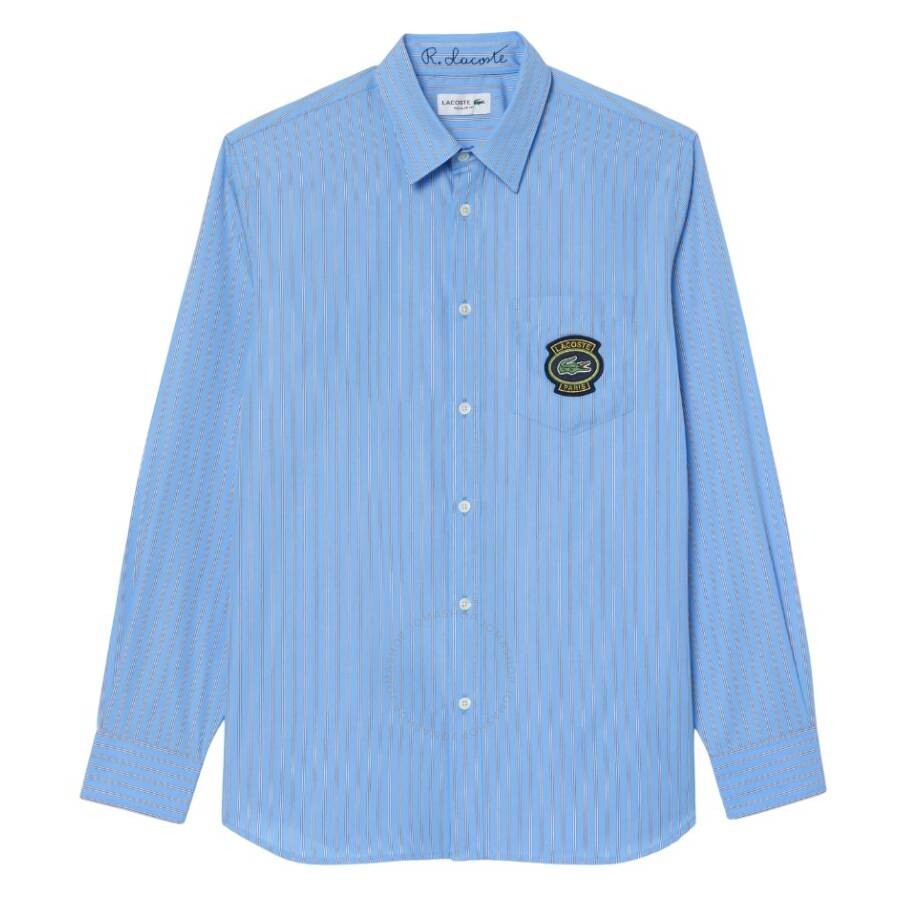 Lacoste Striped Cotton Poplin Long-sleeve Shirt