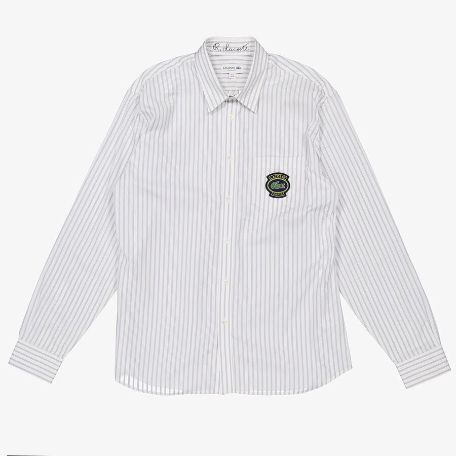 Striped Cotton Poplin Long-Sleeve Shirt