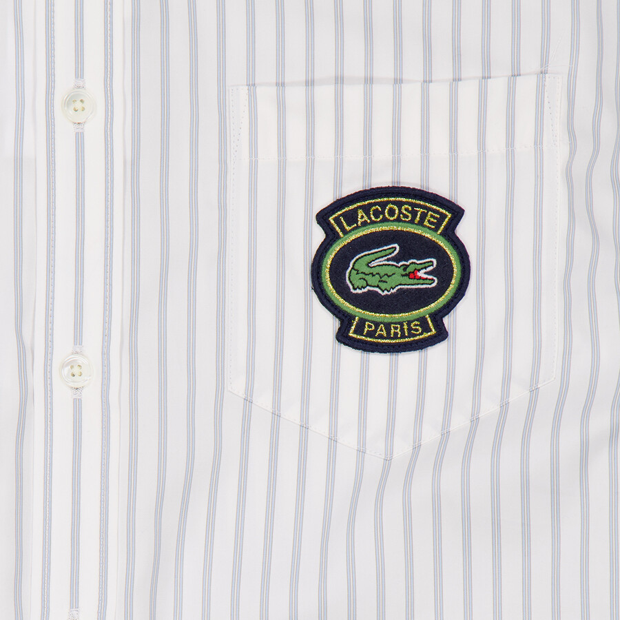 Lacoste Striped Cotton Poplin Long-sleeve Shirt