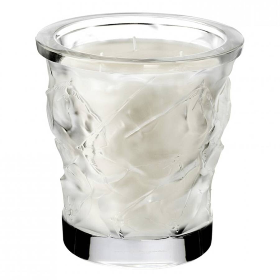 Lalique Crystal Swallow Candle Vase 26.5 oz Scented Candle 7640111490999 In Multi